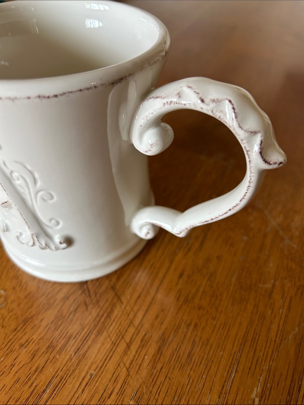 Pier 1 White Ceramic Mug with Black Logo - Picture 2 of 4